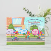 Radparade Geburtstagsfeier Einladung (Stehend Vorderseite)