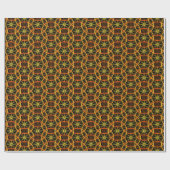 Radrad Orangenschwarzes Muster Geschenkpapier (Flach)