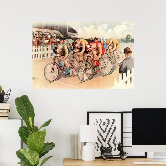 Radrennen 1895 Chromolithograph Poster (Heimbüro)