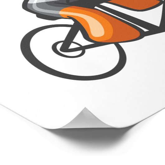 Radrennen Orange Racer Poster (Ecke)