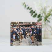 Radrennen Paris Roubaix 1900 Farbredux Postkarte (Stehend Vorderseite)