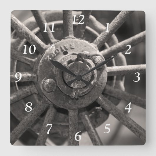 Radsperre Quadratische Wanduhr (Vorderseite)