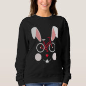 Radsport Bunny Easter Bicycle Face Kostüm Funny Ea Sweatshirt (Vorderseite)