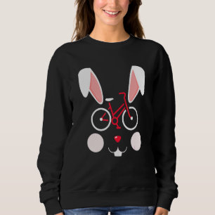 Radsport Bunny Easter Bicycle Face Kostüm Funny Ea Sweatshirt