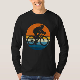 Radsport Retro Vintager Sonnenuntergang Radfahrer  T-Shirt