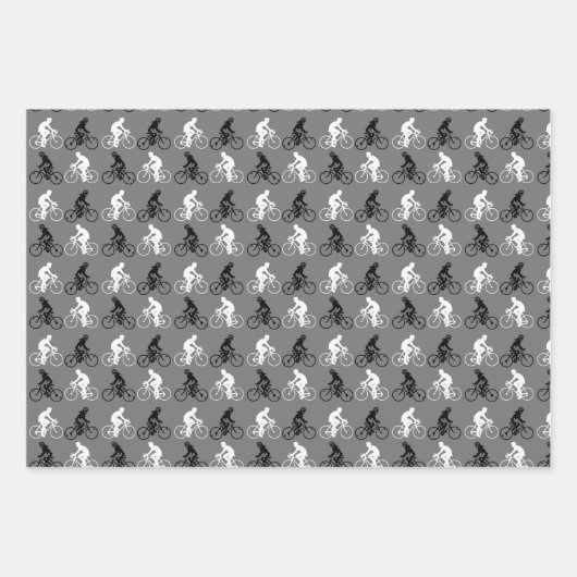 Radsport-Thema Pink Lila Gray Geschenkpapier Set (Vorderseite 3)