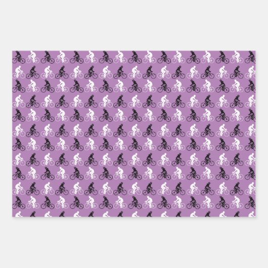 Radsport-Thema Pink Lila Gray Geschenkpapier Set (Vorderseite 2)