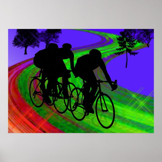 Radtrio auf der Ribbon Road Poster (Vorne)