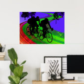 Radtrio auf der Ribbon Road Poster (Heimbüro)