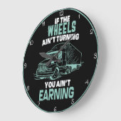 Radumdrehung: LKWs Verdienstmotto Große Wanduhr (Winkel)