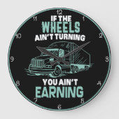 Radumdrehung: LKWs Verdienstmotto Große Wanduhr (Vorderseite)
