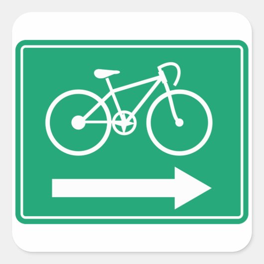 Radweg Arrow Square Sticker (Vorderseite)