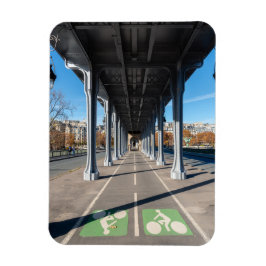 Radweg auf dem Steg Bir-Hakeim - Paris, Frankreich Magnet