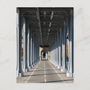 Radweg auf dem Steg Bir-Hakeim - Paris, Frankreich Postkarte