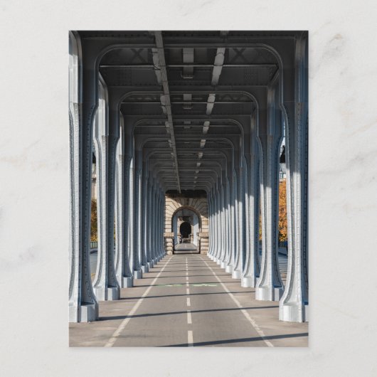 Radweg auf dem Steg Bir-Hakeim - Paris, Frankreich Postkarte (Vorderseite)