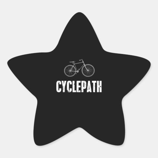 Radweg lustige Radfahrer Stern-Aufkleber (Vorderseite)