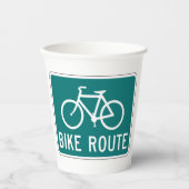 Radweg Unterwegs Radwanderweg Radweg Pappbecher (Vorderseite)