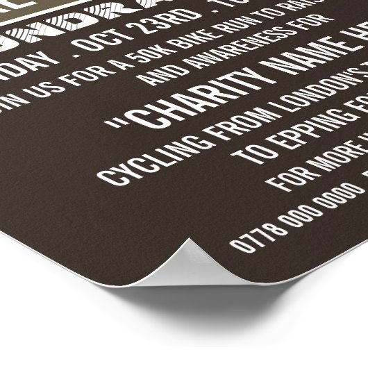 Radzeichen, Wohltätigkeit Bike-a-Thon-Veranstaltun Poster (Ecke)