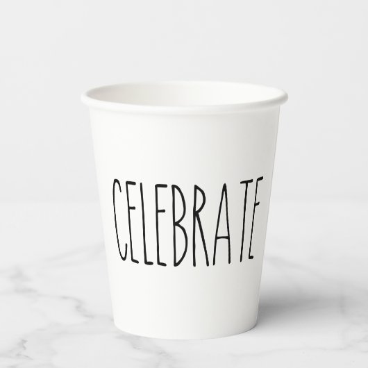 RAE DUNN Inspiriert Celebrate Simple Understatemen Pappbecher (Rückseite)