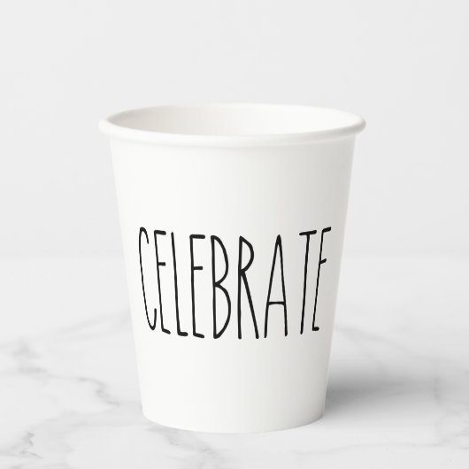 RAE DUNN Inspiriert Celebrate Simple Understatemen Pappbecher (Vorderseite)