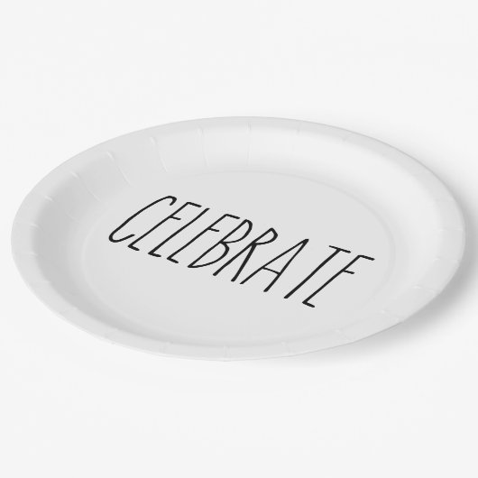 RAE DUNN Inspiriert Celebrate Simple Understatemen Pappteller (Schrägansicht)