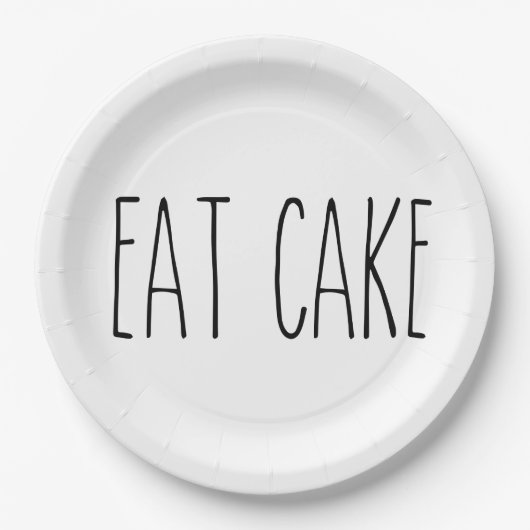 RAE DUNN Inspiriert EAT CAKE Einfach unterstrichen Pappteller (Vorderseite)