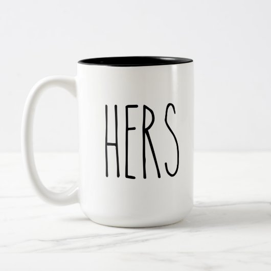 RAE DUNN Inspiriert HERS Modernes Bauernhaus Style Zweifarbige Tasse (Links)