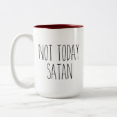 RAE DUNN Inspiriert nicht heute Satan-Kaffee-Tasse Zweifarbige Tasse (Links)