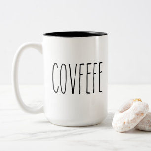 RAE DUNN Inspirierte Covfefe-Tasse Zweifarbige Tasse