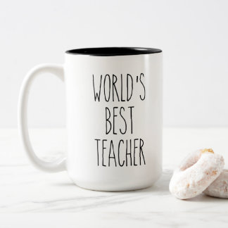RAE DUNN Inspirierte die weltbeste Teacher Coffee  Zweifarbige Tasse