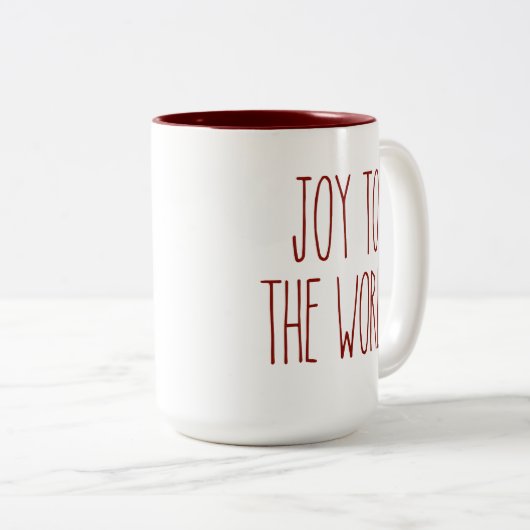 RAE DUNN Inspirierte Freude an der World Coffee Ta Zweifarbige Tasse (VorderseiteRechts)