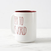 RAE DUNN Inspirierte Freude an der World Coffee Ta Zweifarbige Tasse (Vorderseite Links)