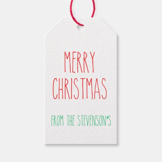 RAE DUNN Inspirierte Frohe Weihnachten personalisi Geschenkanhänger (Vorderseite)