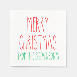 RAE DUNN Inspirierte Frohe Weihnachten personalisi Serviette