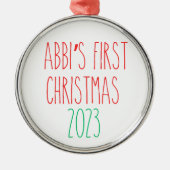 RAE DUNN Inspirierter Individuelle Name Erster Wei Ornament Aus Metall (Vorne)