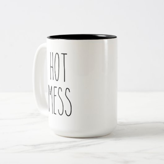 RAE DUNN Inspiriertes Hot Mess Bauernhaus Zweifarbige Tasse (Vorderseite Links)