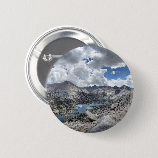 Rae Lakes Panorama from Fin Dome - John Muir Trail Button (Vorne & Hinten)