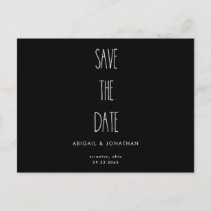 RaeDunn Hochzeit Schwarz & Weiß Save the Date Einladungspostkarte
