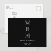 RaeDunn Wedding Black & White Save the Date Einladungspostkarte (Vorne/Hinten)