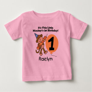 Raelyn kleiner Affe-erster Geburtstags-T - Shirt