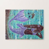 Raeni Mermaid mit Meeresschildkröte von Renee Lavo Puzzle (Horizontal)