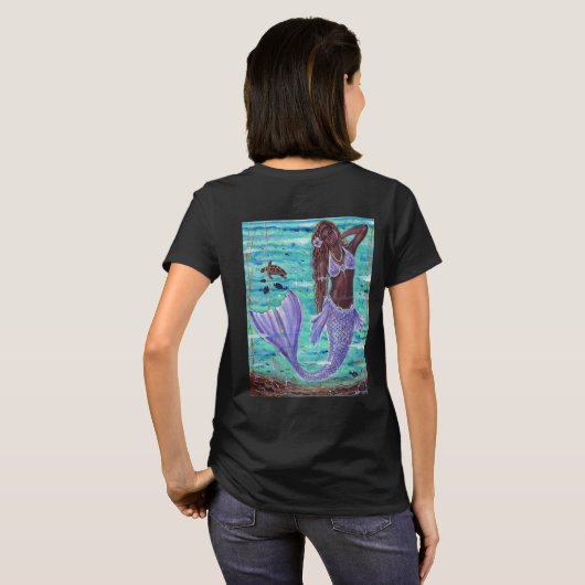 Raeni Mermaid mit Meeresschildkröte von Renee Lavo T-Shirt (Schwarz voll)