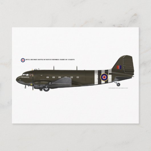 RAF BBMF DC3 Dakota Postkarte (Vorderseite)