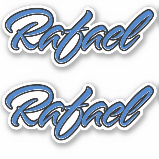 Rafael Name blue Aufkleber Sticker Stickerset (Vorderseite)