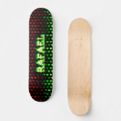 Rafael Skateboard grünes Feuer und Flammen Design. (Vorderseite)