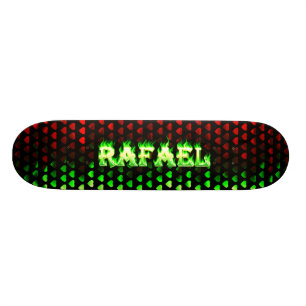 Rafael Skateboard grünes Feuer und Flammen Design