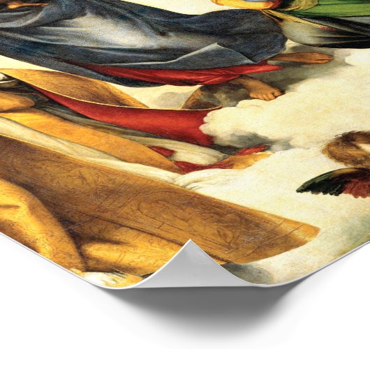 Rafael's Madonna Sixtinische Kapelle c. 1513-14 Poster (Ecke)