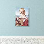 Raffael - Portrait der jungen Frau mit Unicorn Leinwanddruck (Insitu (Holzboden))