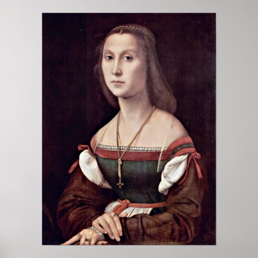 Raffaello Sanzio - Frauenportrait (Die Mute) Poster (Vorne)