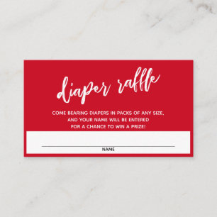 Raffel Ticket für moderne Handschrift Cherry Red D Begleitkarte